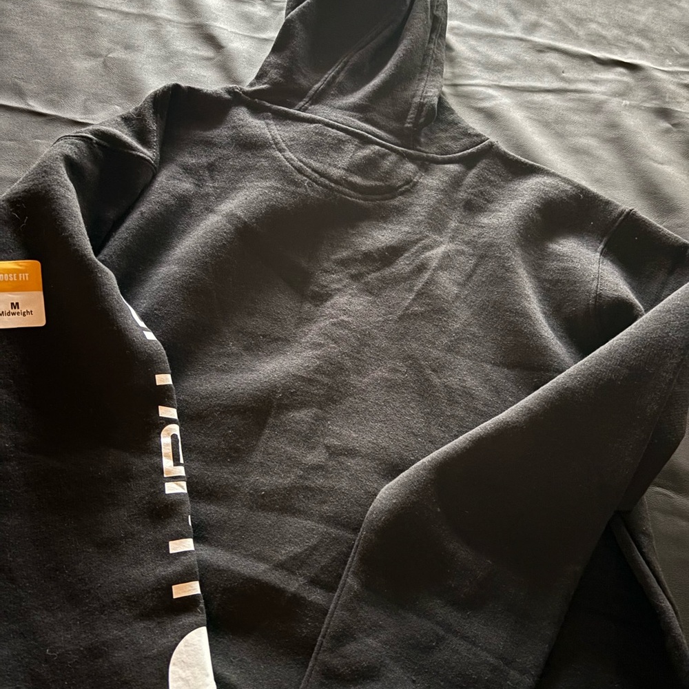 Carhartt Men's Black Hoodie with Sleeve Logo. Brand new either sex. - Picture 8 of 8